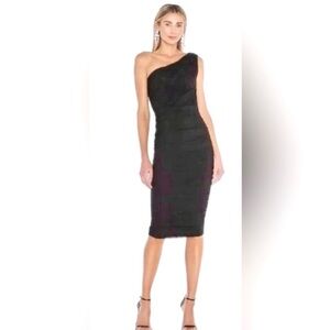 House of Harlow 1960 | One-Shoulder Ribbed Bodycon Midi Dress
